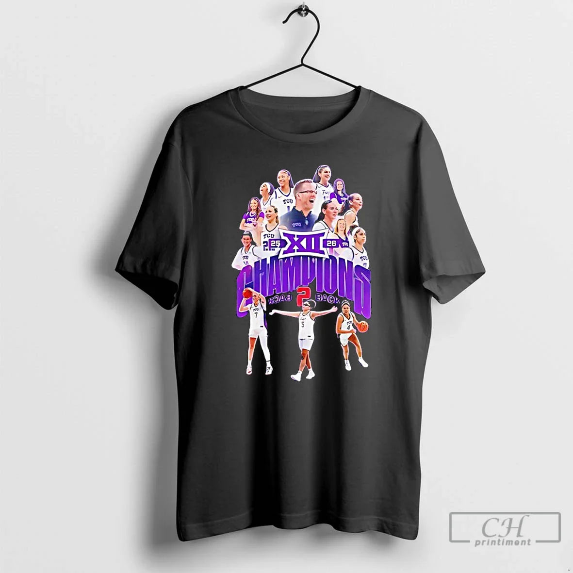 Classic Tcu Horned Frogs Womens Basketball Back To Back Big 12 Conference Champions T Shirts