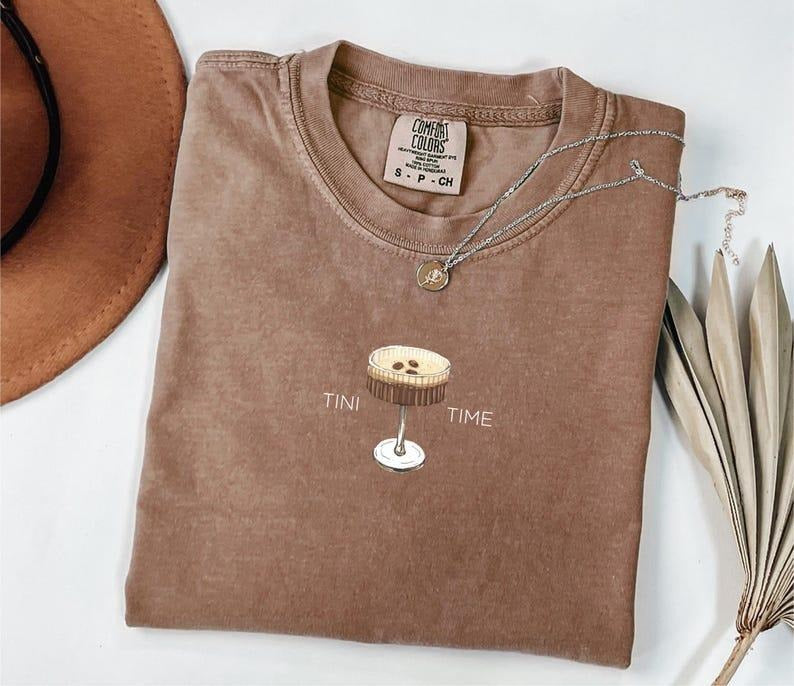 Comfort Colors Espresso Martini T-Shirt, Tini Time, Espresso T-Shirt, Espresso Martini Social Club, Espresso Martini Lover Gift, Birthday Gift for Her