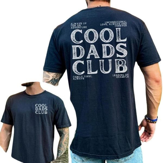 Cool Dads Club Colors T-Shirt, The Cool Dad Stuff, 1st Father Day Gift for Expecting Dad, Gender Reveal Gift For Dad Birthday Gift  T-shirt Round Neck Casual