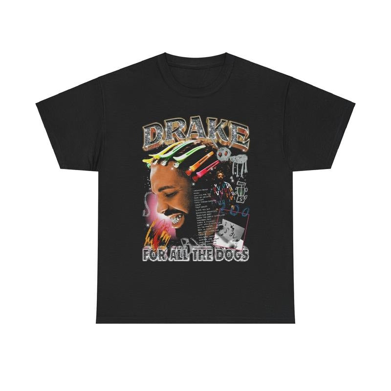 Drake Tee Shirt Rap Hip hop Concert Tour For All The Dogs T-shirt - STREETWEAR