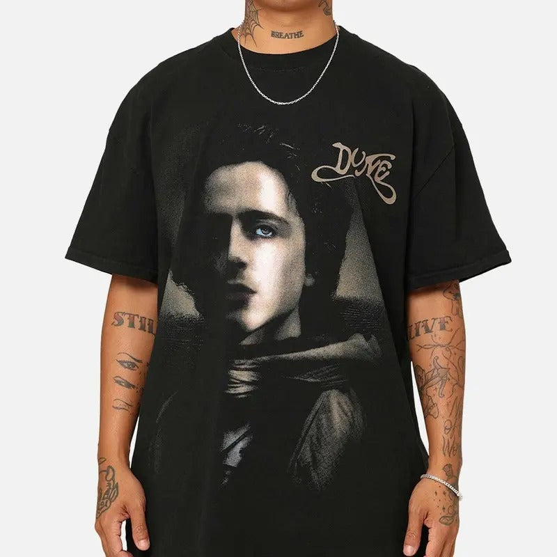 Dune Paul Atreides Graphic T-Shirt Trending Movie Shirt Menswear Womenswear Streetwear Movie Fans Graphic Casual Clothing Crewneck Cotton