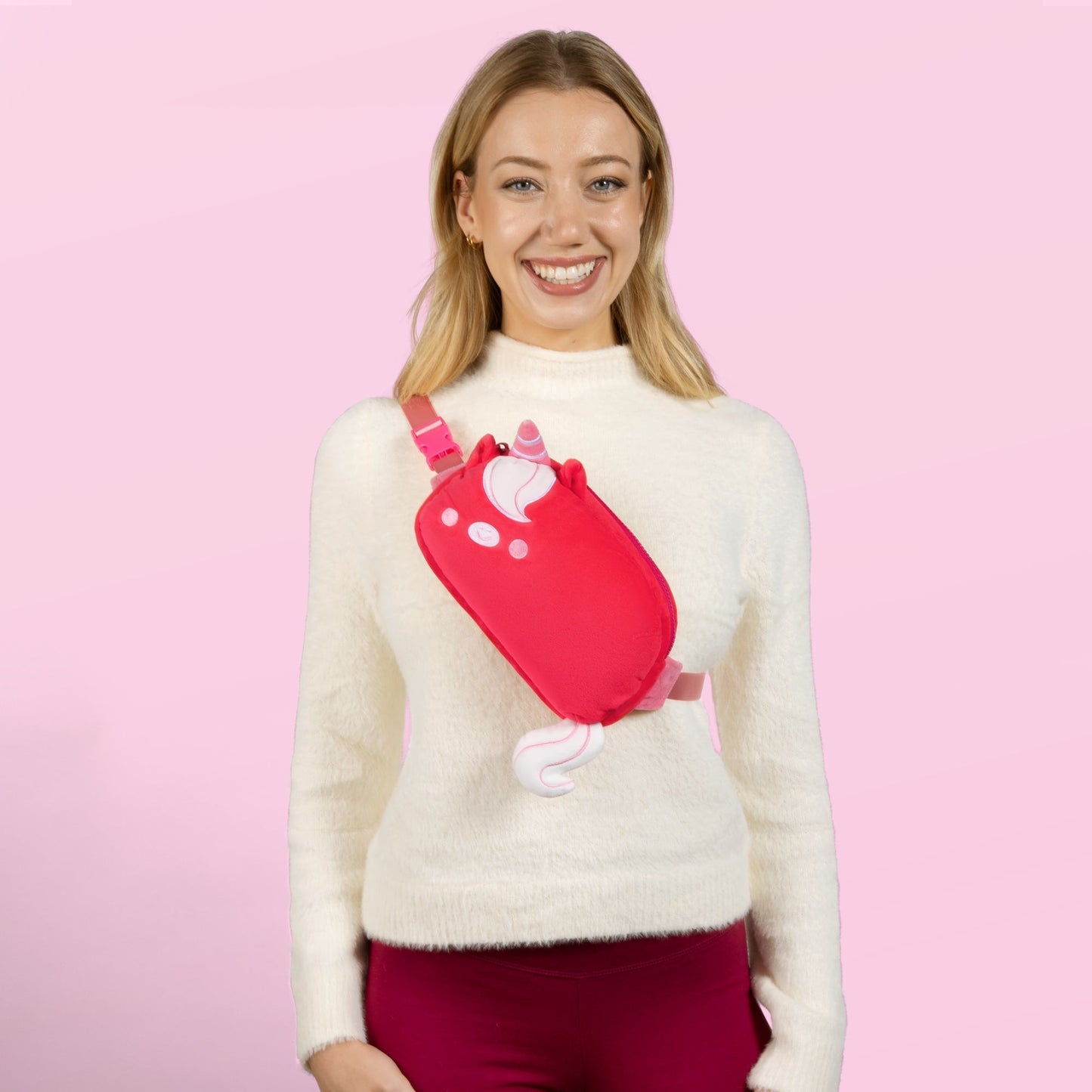 Plushiverse Ruby Red Unicorn Plushie Fanny Pack