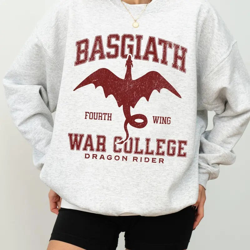 Fourth Wing Sweatshirt, Basgiath War College Sweatshirt, Fourth Wing Dragon Rider, Fantasy Reader Gift, Bookish Sweater