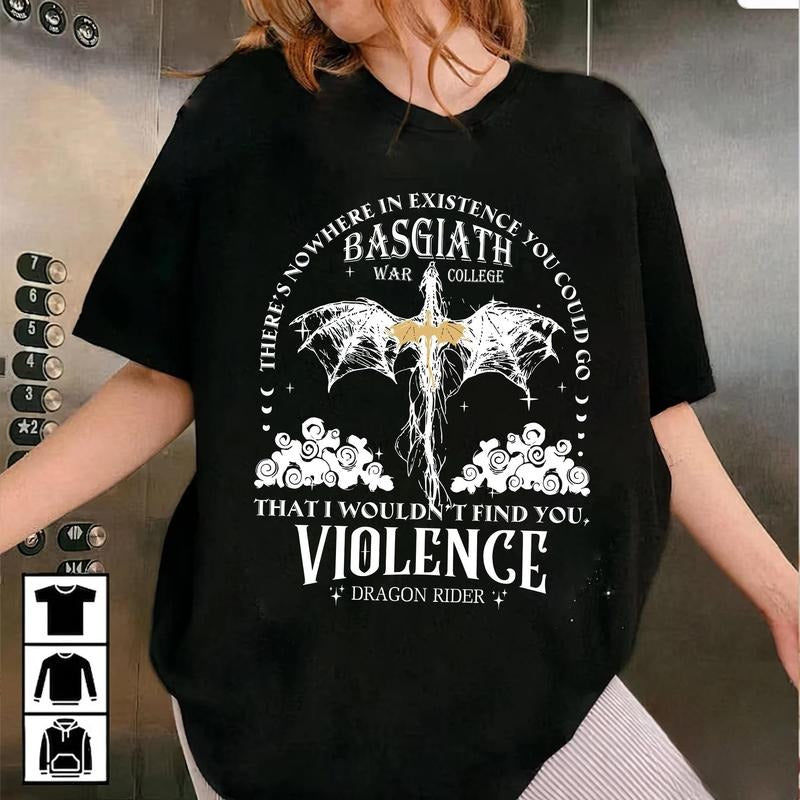 Fourth Wing shirt, Dragon Rider Sweatshirt, Basgiath War College Tee, The Empyrean Series, Violet Sorrengail Fantasy Book