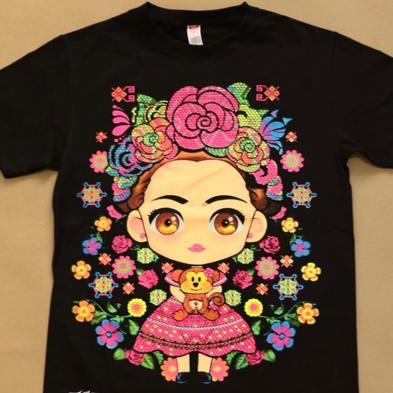 Frida con changuito  T-shirts Cotton Summer