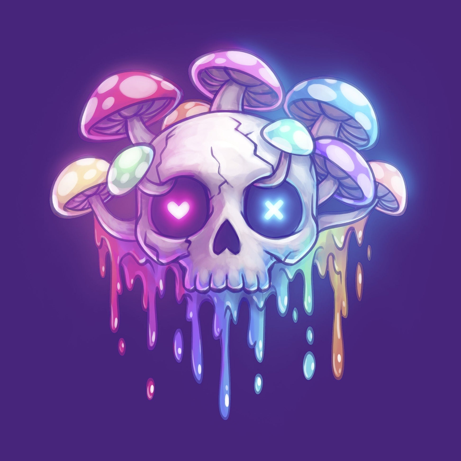 Drippy Rainbow Skull