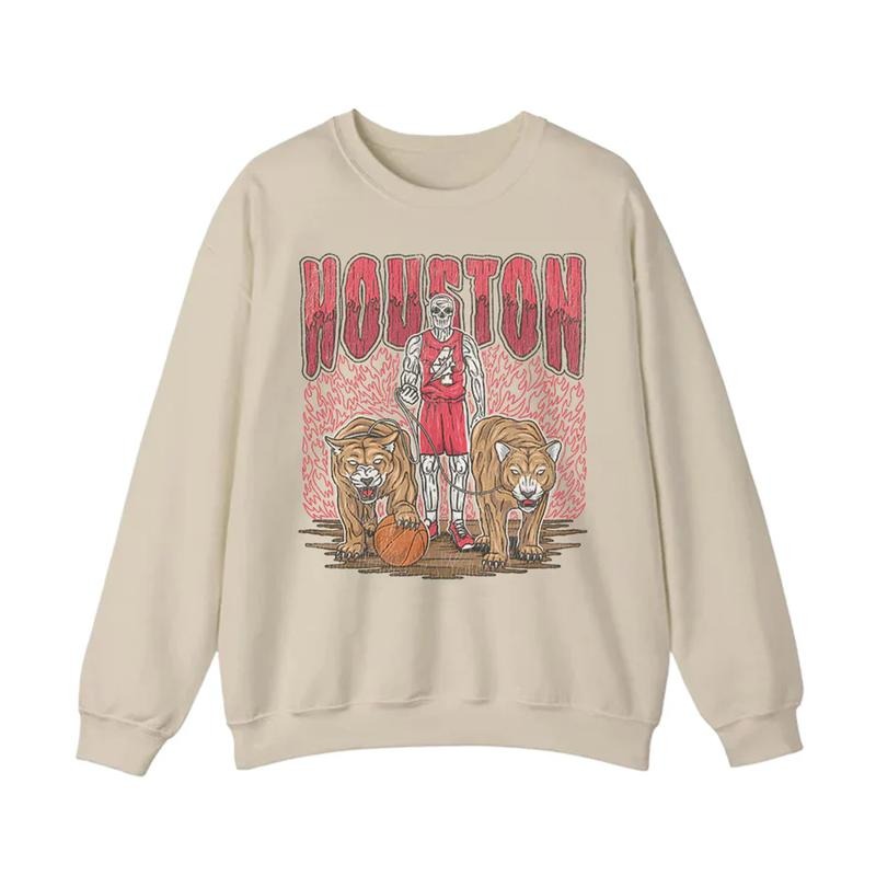 Houston Cougars NCAA Unisex Classic Basketball T-Shirt Sweatshirt Hoodie, Skeleton Basketball Shirt, Basketball March Madness 2025.