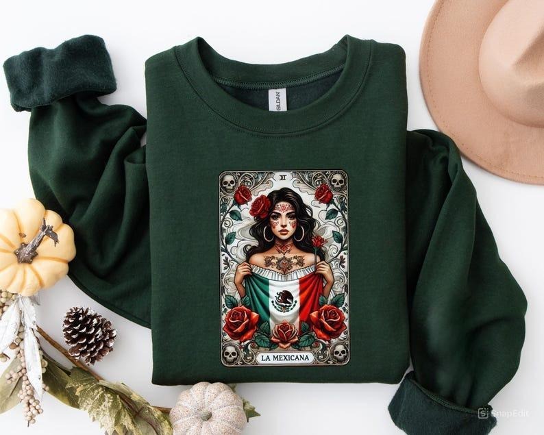 LA MEXICANA Sweatshirt, Tarot Card Shirt, Mexicana Shirt, For Men, For Women