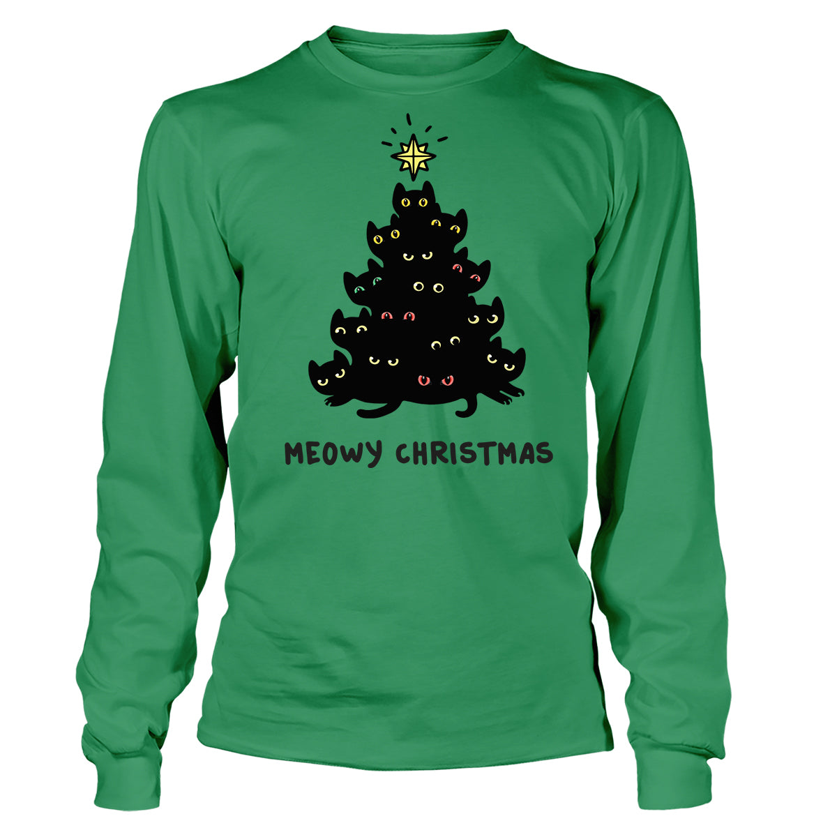 Meowy Christmas Tree Long Sleeve