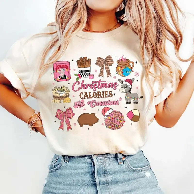 Mexican Christmas Sweatshirt, Coquette Christmas Tis The Season Shirt, Pan Dulce Christmas Tree Hoodie, Pink Christmas, Feliz Navidad, Tamales, Unisex Sweater Pullover Tee