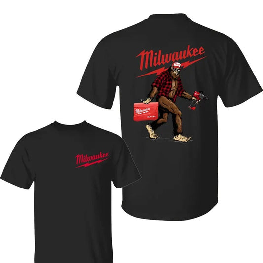 Milwaukeee Bigfooot Camo Shirt, Fuel Hand Drill Hunt Tee, Bigffoot Shirts, Full Color Full Size, For Men, For Women
