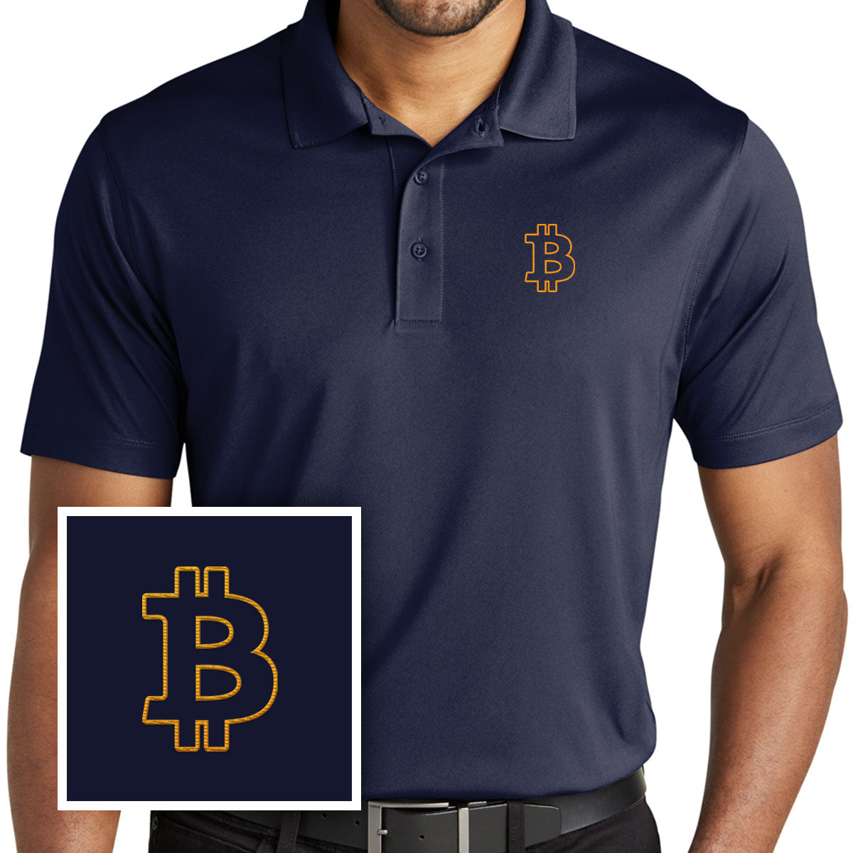 Bitcoin Outline Polo Shirt