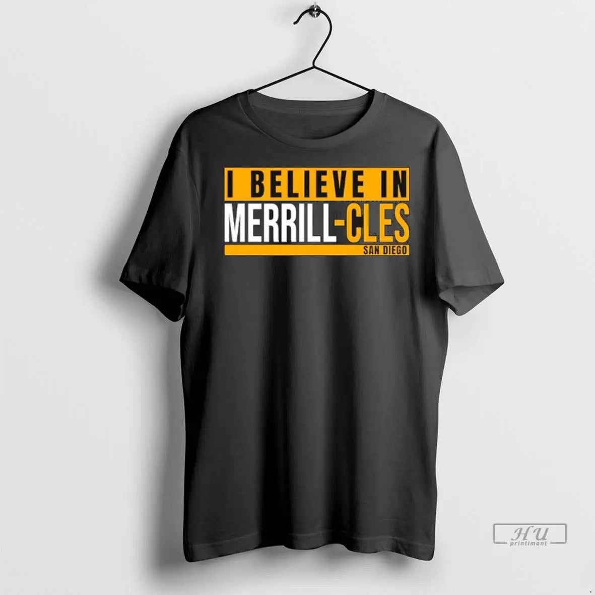 Officials San Diego Padres I Believe In Merrill Cles Ladies T Shirts