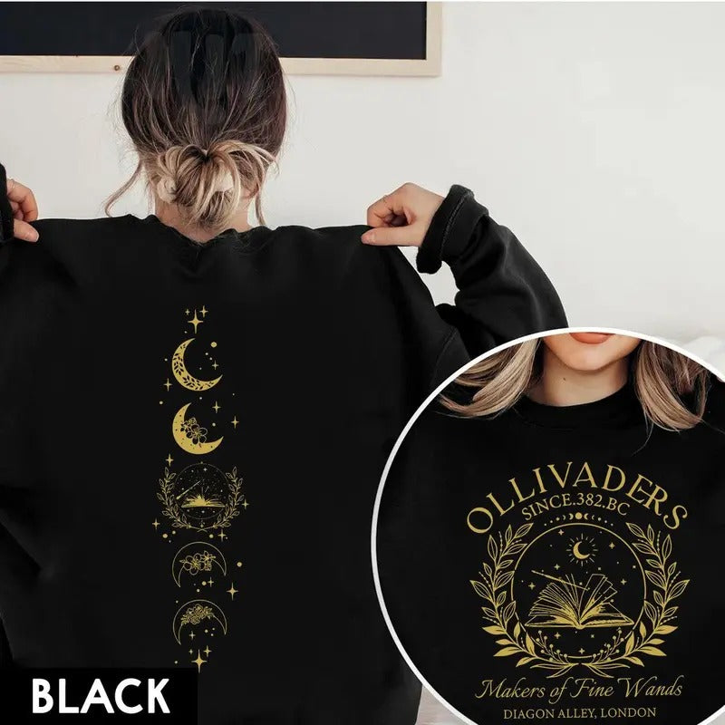 OlIivanders Wand Shop Sweatshirt, Wizard Book Shop Sweatshirt, Wizard Sweatshirt, HP Fan Gift, Potterhead Gift, Book Nerd Shirt, Universal Trip Sweatshirt