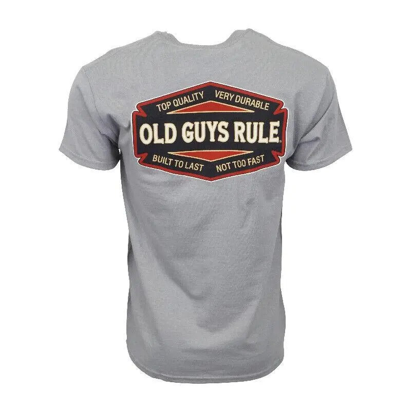 Old Guys Rules Mens Built To Last T Shirt crew neck plaid Cotton Crewneck