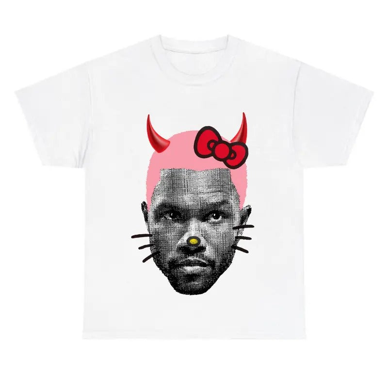 Pink Frank Kitty Reindeer Shirt Cotton Fabric Unisex