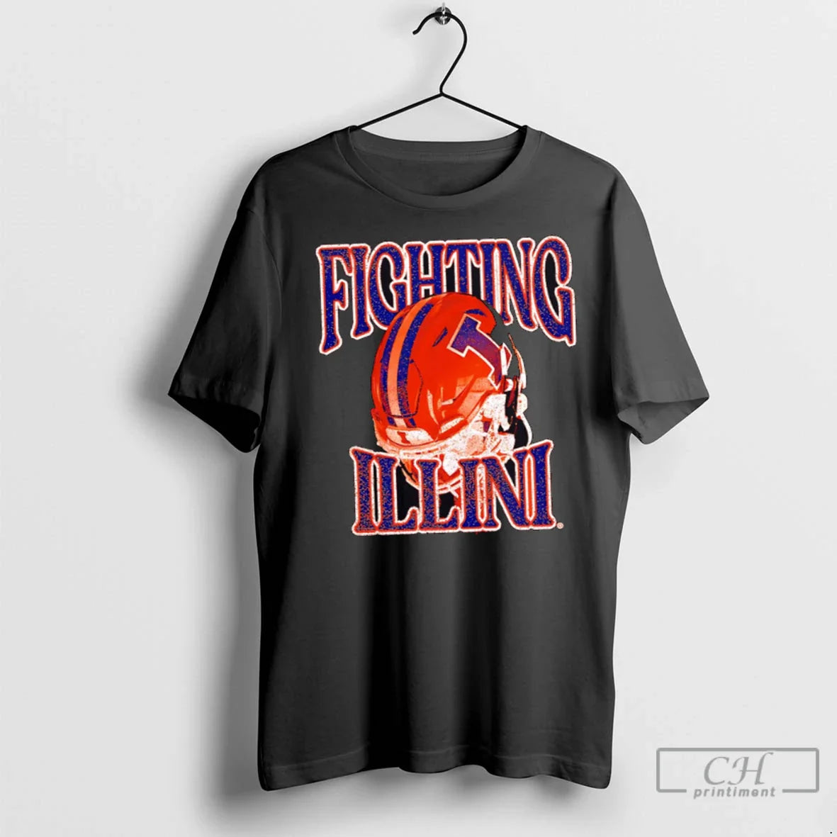 Premium Illinois Football Helmet Orange