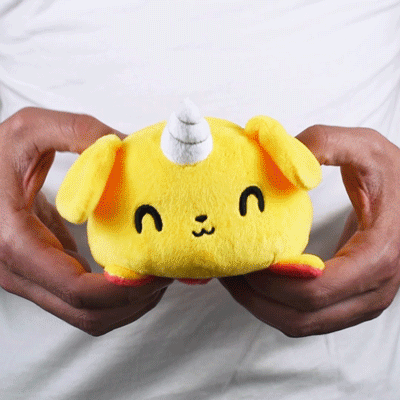 TeeTurtle Reversible Puppicorn Plushie (Red + Yellow)
