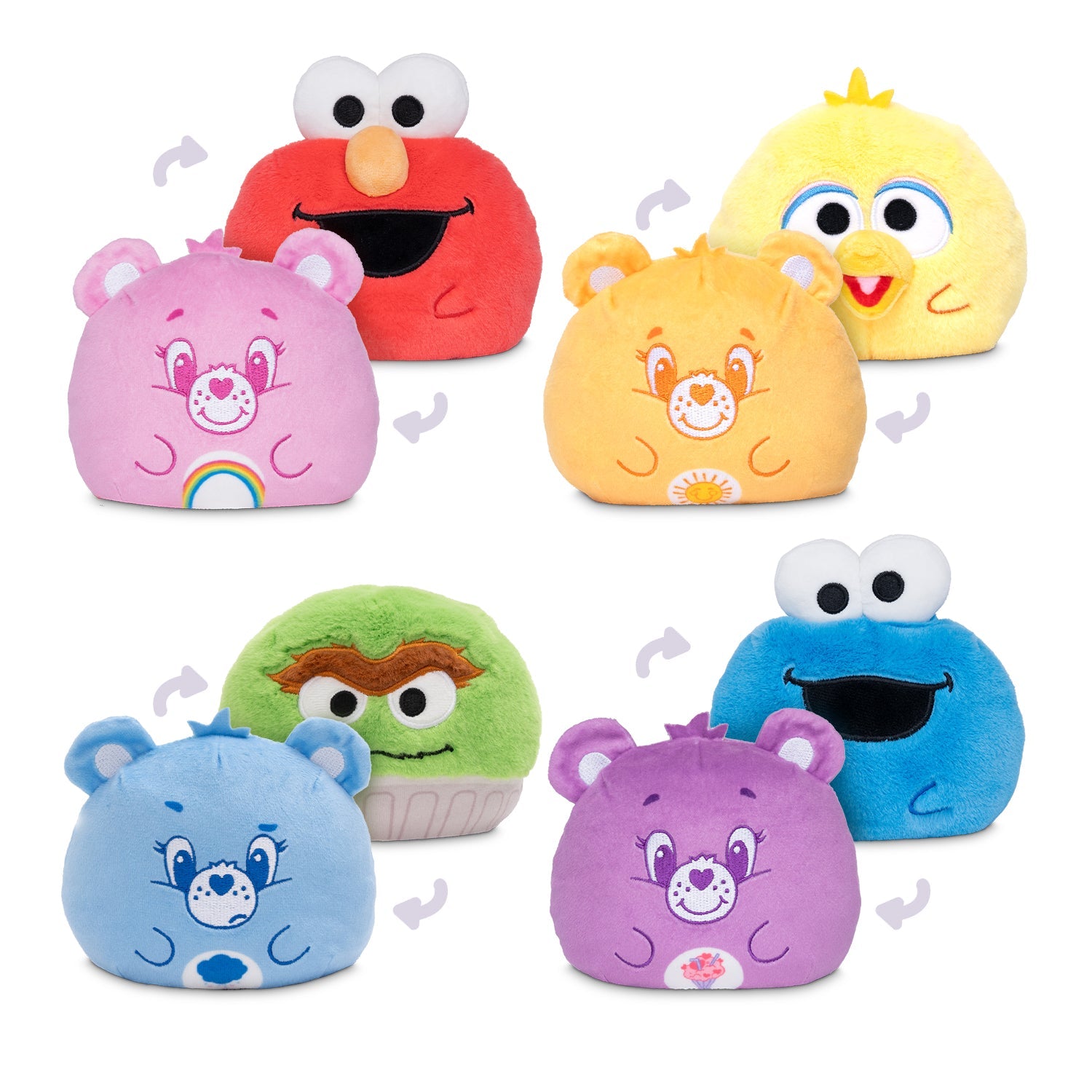 Care Bears x Sesame Street 4" Reversible Plushie Bundle