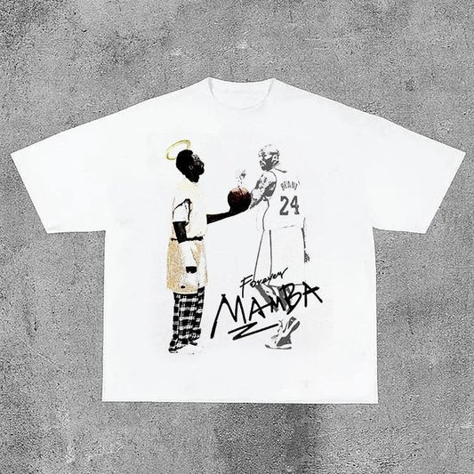 Sopula Vintage Mamba Forever Graphic   Cotton White Short Sleeve T-Shirt