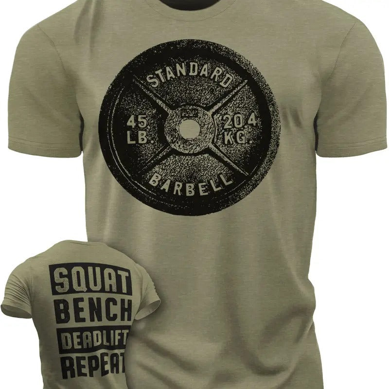 Squat Bench Deadlift Repeat Workout Gym T-Shirt for Men