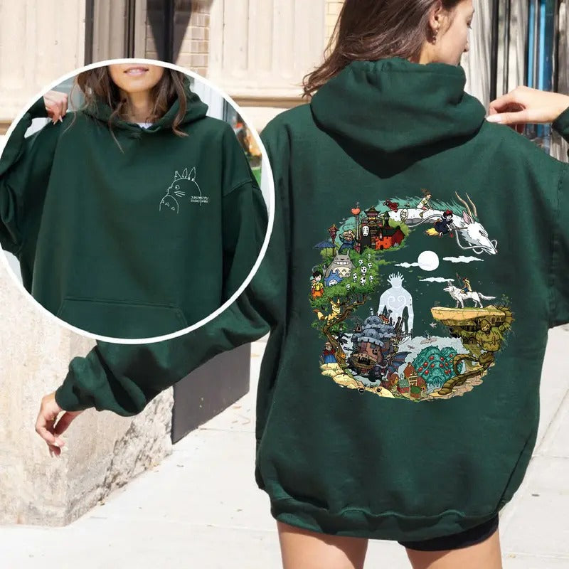 Studio Ghibli Sweatshirt, Hayao Miyazaki, Studio Ghibli Totoro Shirt, Ghibli No Face Shirt, Howl's Moving Castle shirt, Ponyo Sweatshirtstyle{n002}6