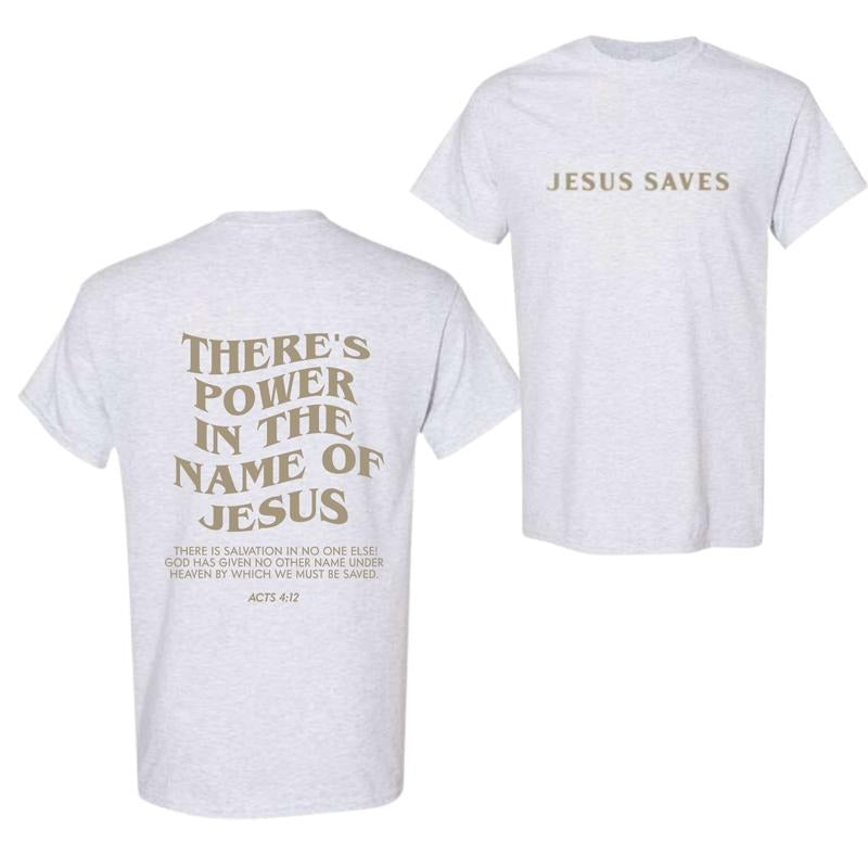 There's Power In The Name of Jesus Hoodie, Bible Verse Sweatshirt For Men, Faith Based Shirt, Inspirational Tee, Gift For Girlfriend