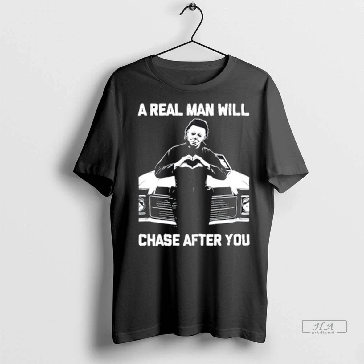 Trendy 2025 A Real Man Will Chase After You Michael Myers Halloween Shirt Sweater