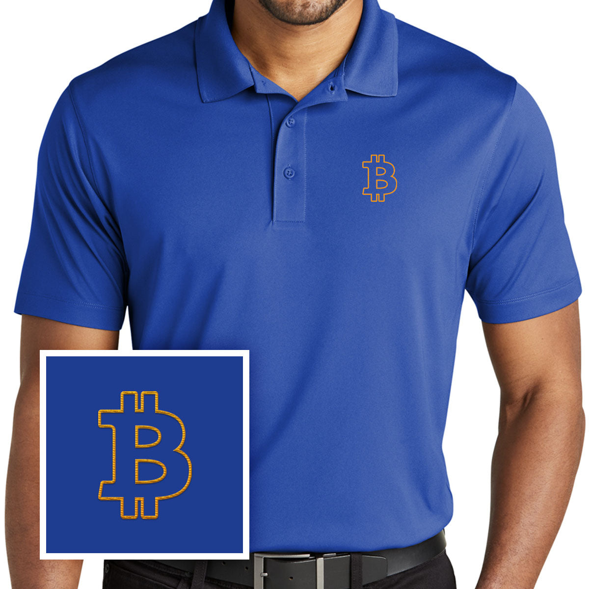 Bitcoin Outline Polo Shirt
