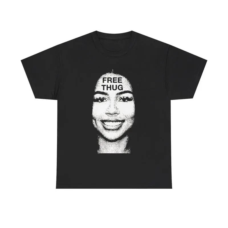 Vintage Free Thug Graphic T-Shirt Casual Classic Cotton Retro Top Comfy Tee Tshirt Streetwear