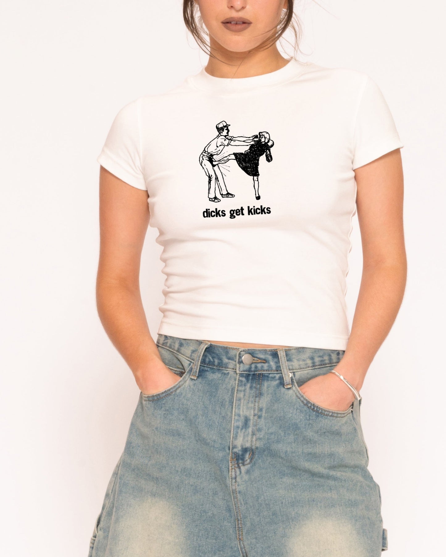 Dicks Get Kicks Longline Baby Tee