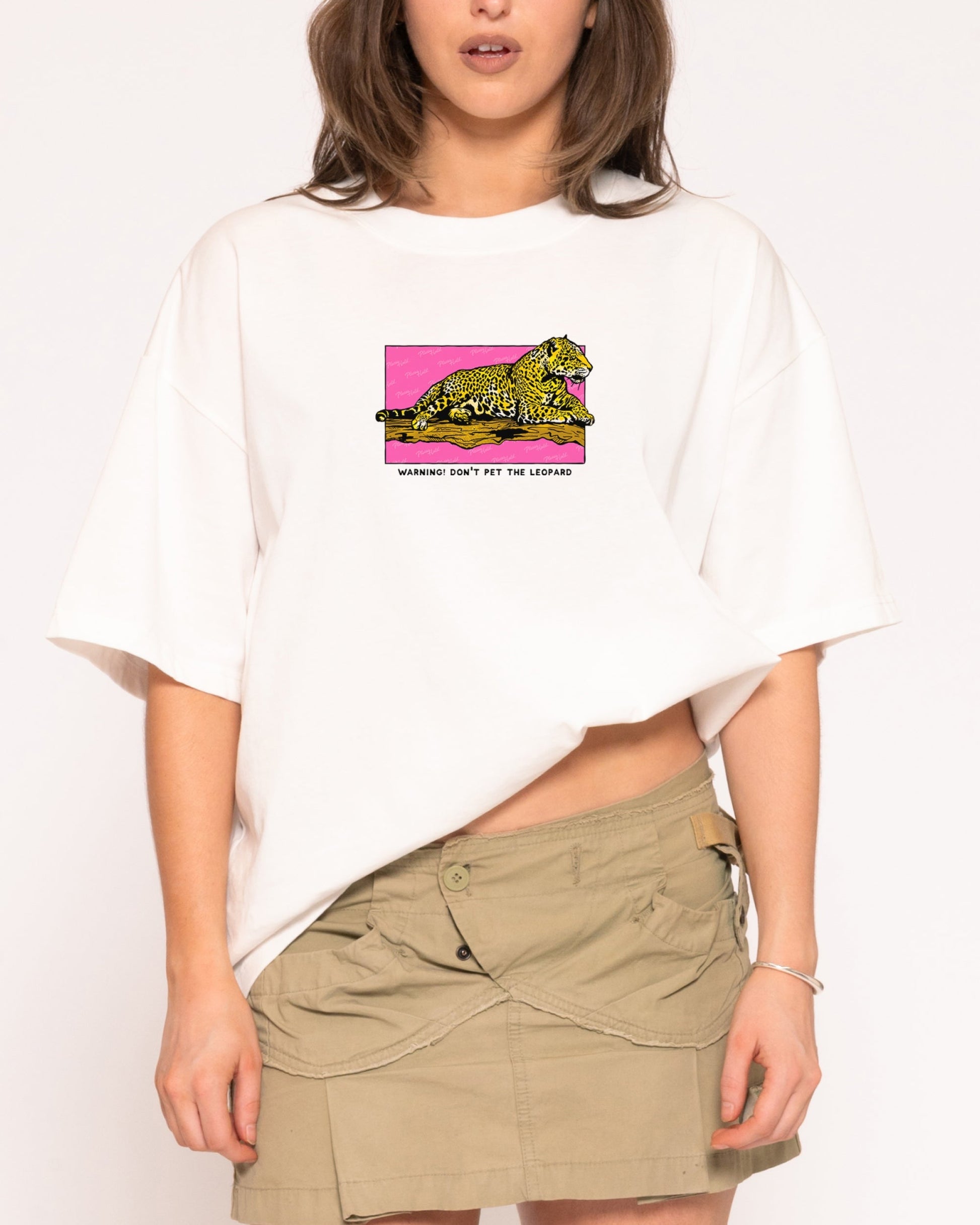 Warning! Don't Pet The Leopard Boxy Crop Tee
