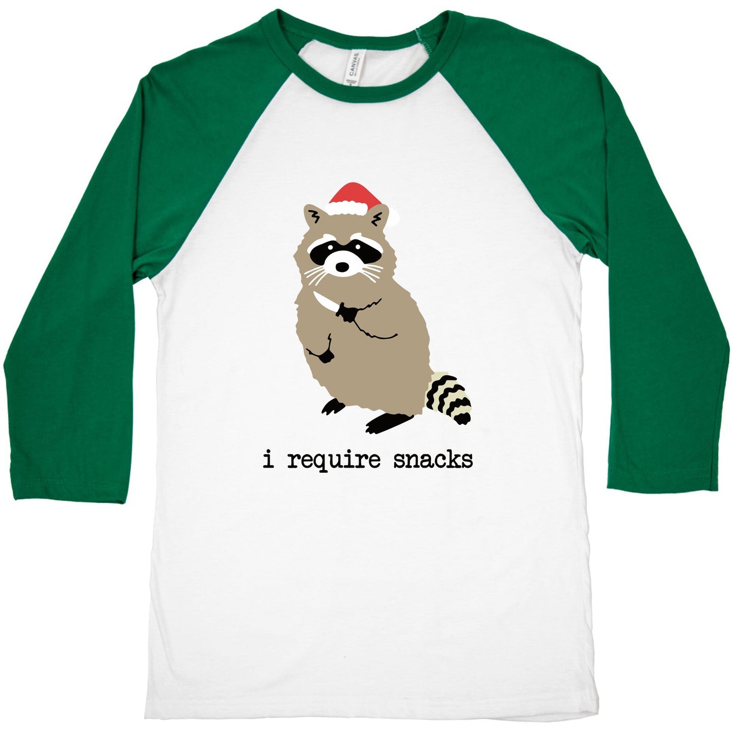 I Require Snacks Baseball Tee