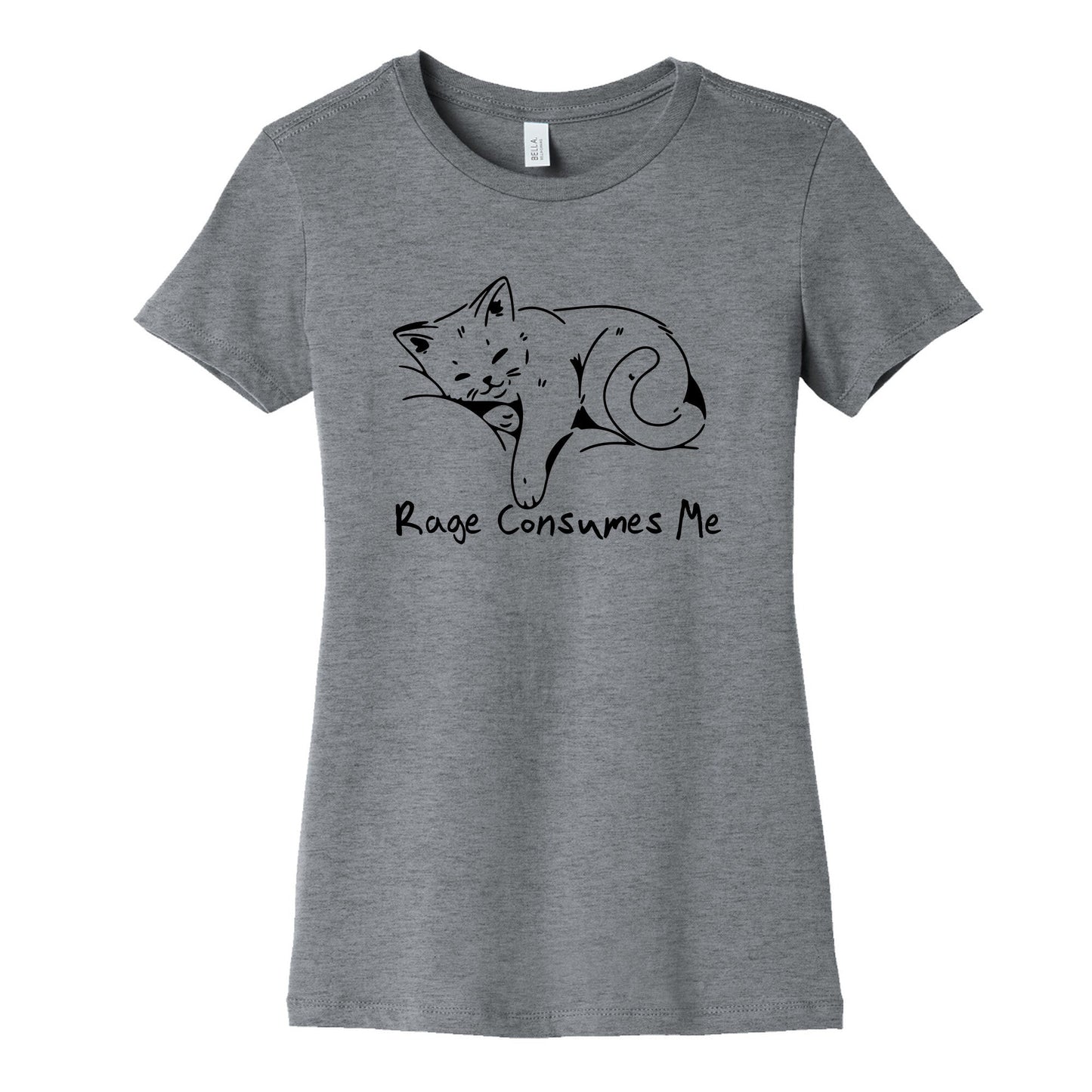 Rage Consumes Me Kitten Womens Cotton Tee