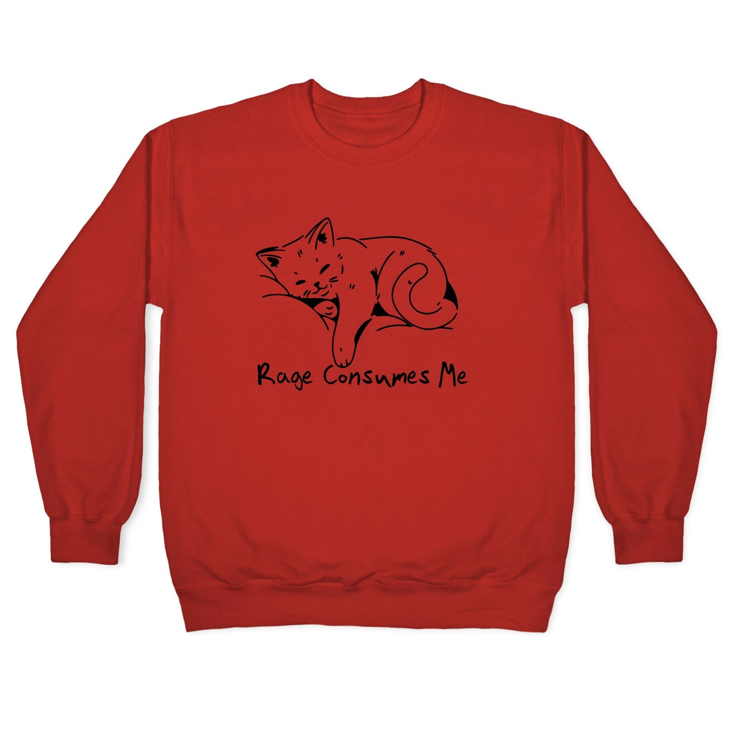 Rage Consumes Me Kitten Crewneck Sweatshirt