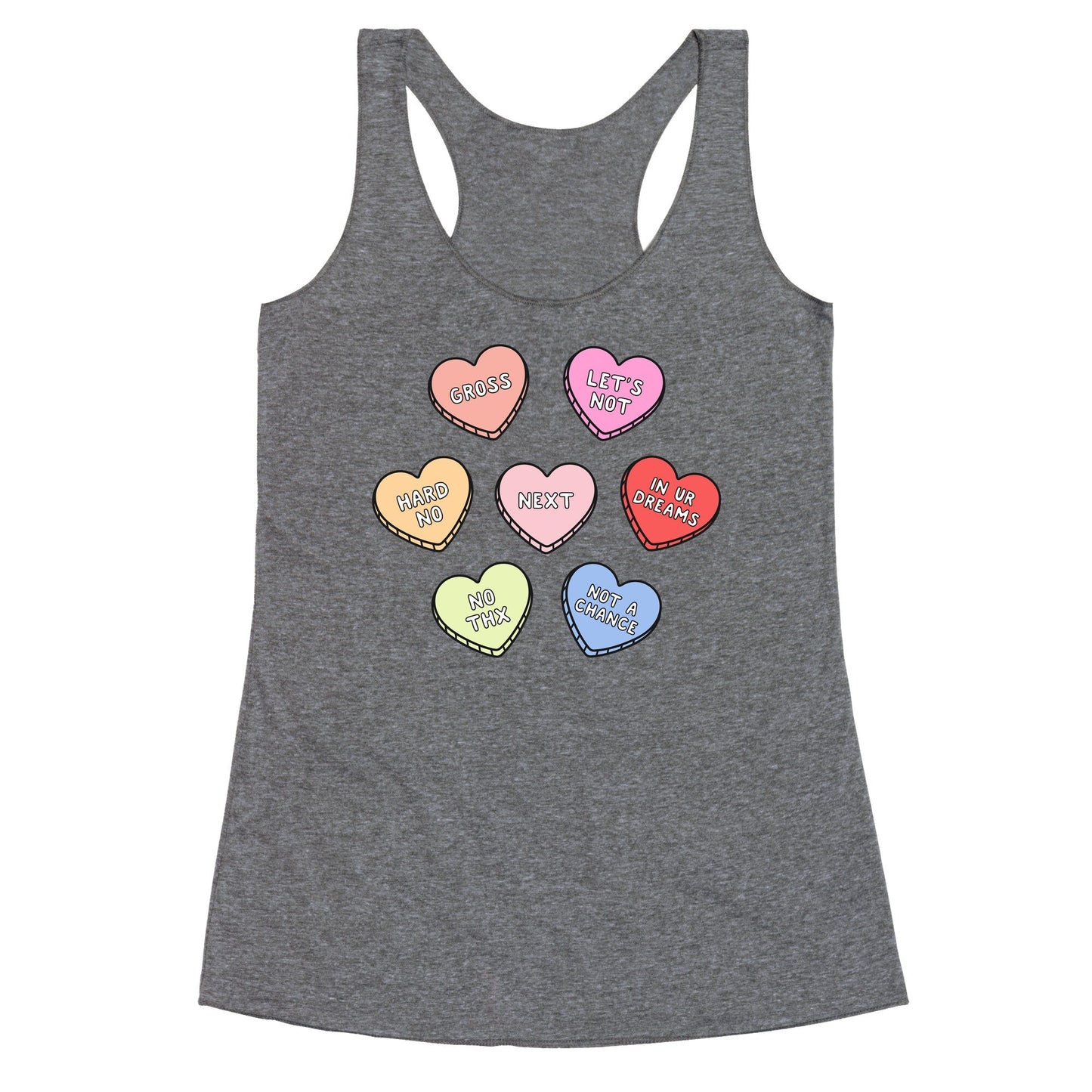 Sarcastic Candy Hearts Racerback Tank