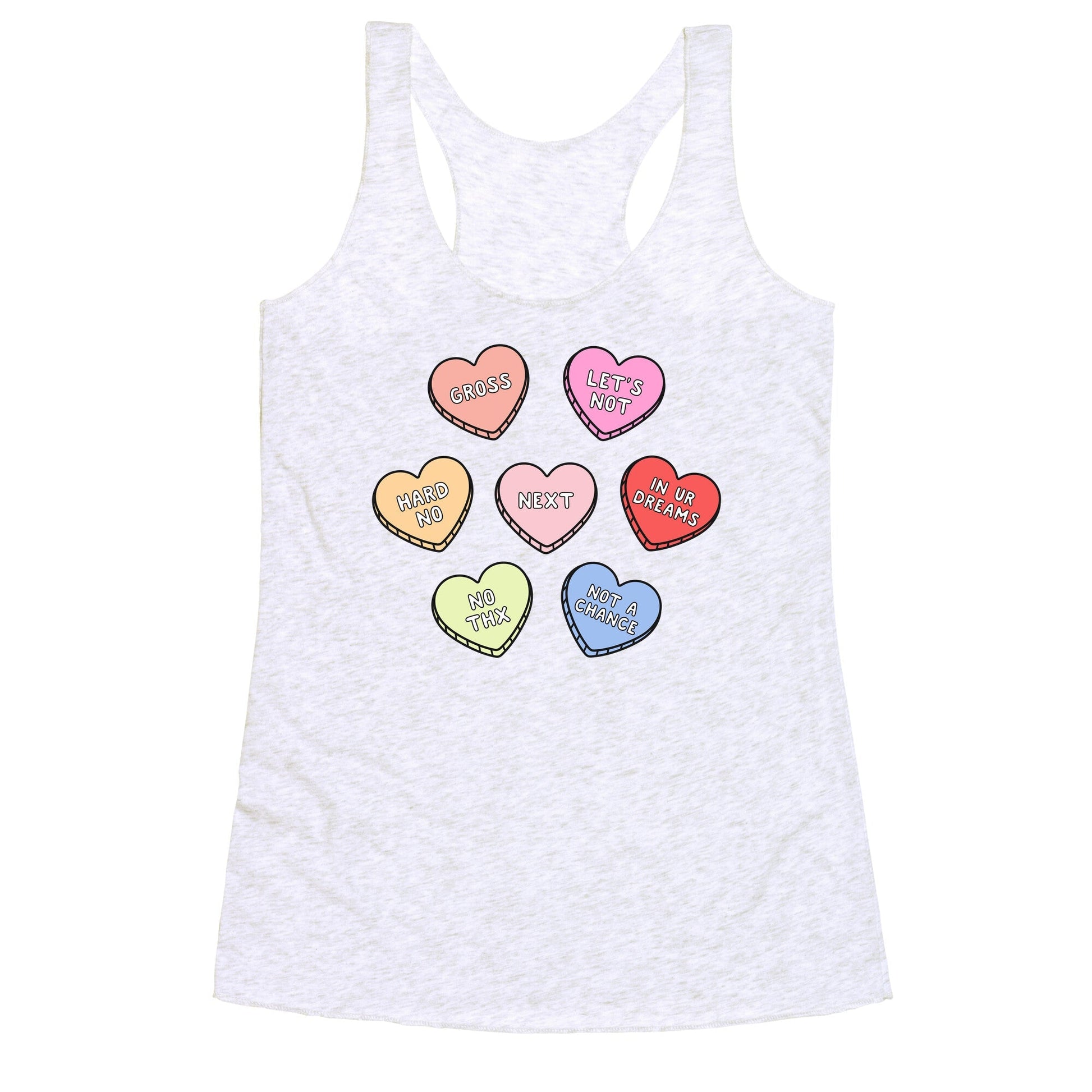 Sarcastic Candy Hearts Racerback Tank