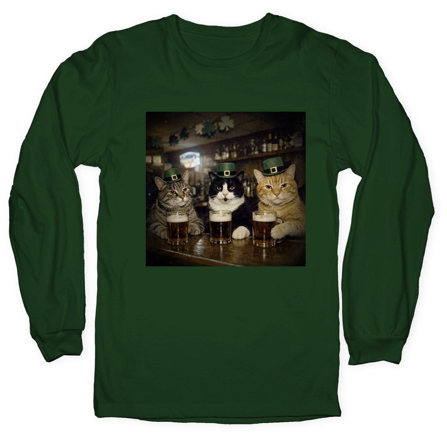 Saint Patrick Cats Longsleeve Tee
