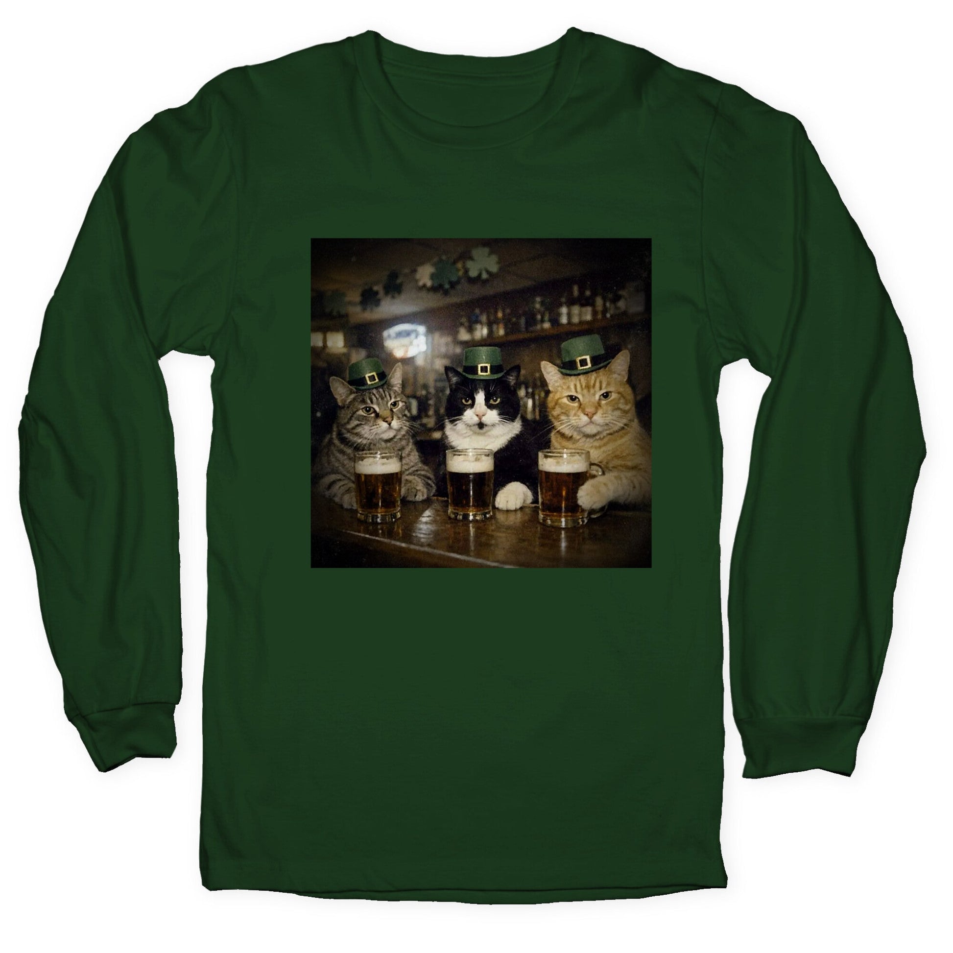 Saint Patrick Cats Longsleeve Tee