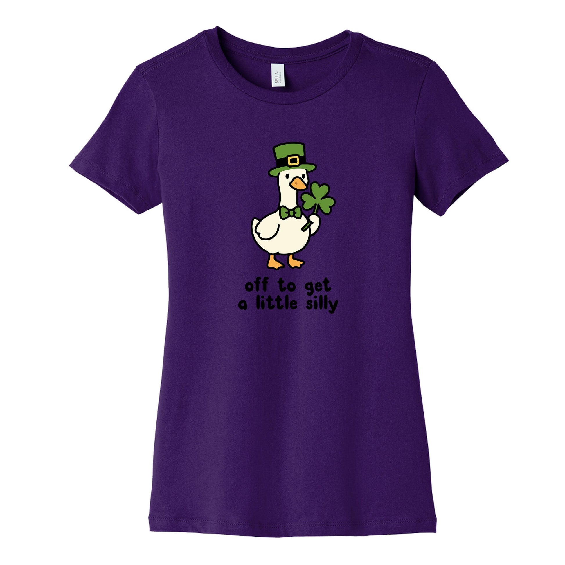 Saint Patricks Day Goose Womens Cotton Tee