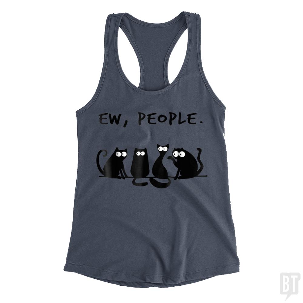 Funny Cat Ew, People Tank Tops