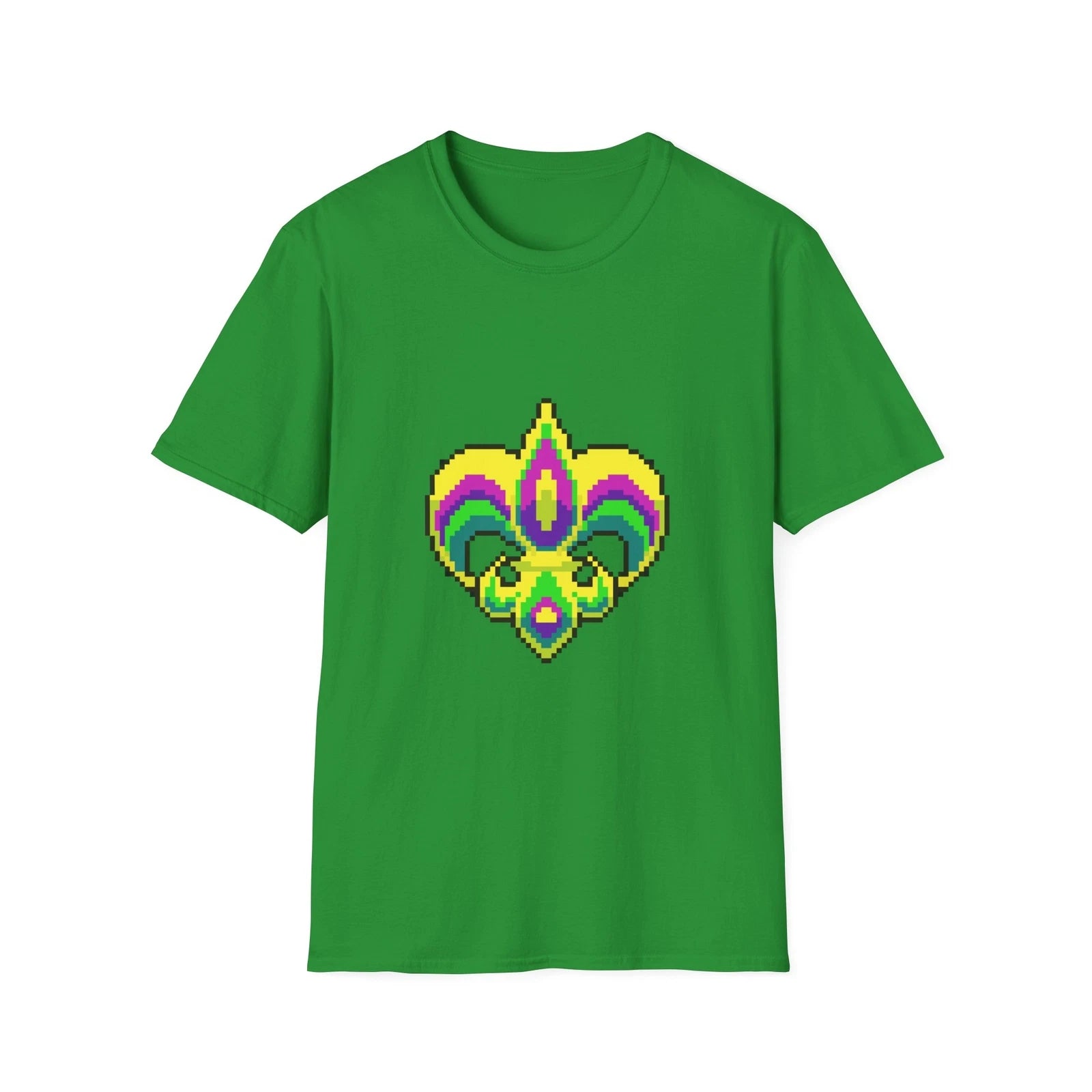 Pixel Art Fleur De Lis Mardi Gras T-Shirt, New Orleans Design Tee, Unisex Shirt,