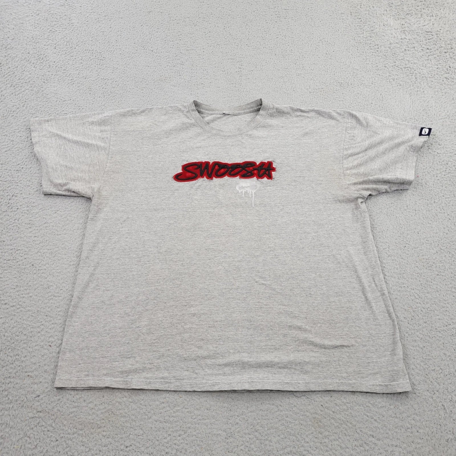Nike VTG Y2K Shirt Mens XL Gray Swoosh Puffer Logo Spraypaint Graphic