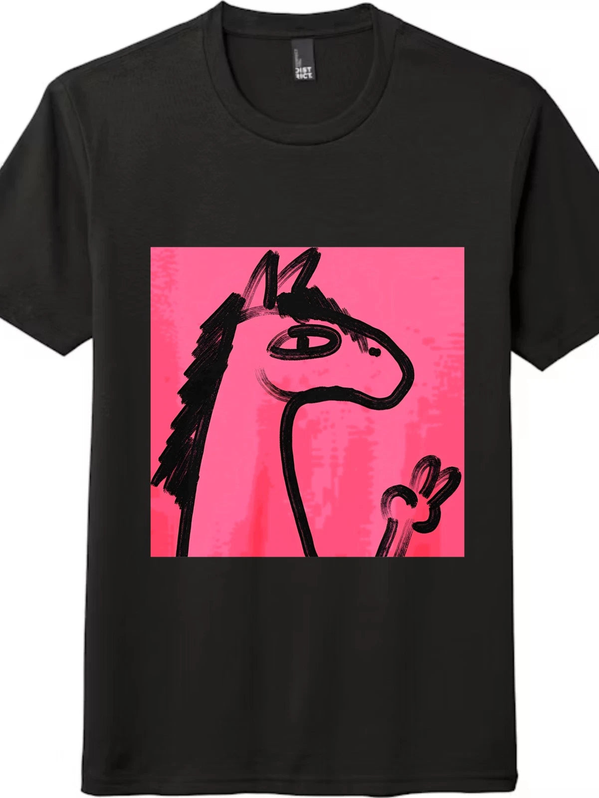 Unisex Pink Horse Peace Sign Abstract Graphic T-Shirt,Casual Tee,Free Shipping