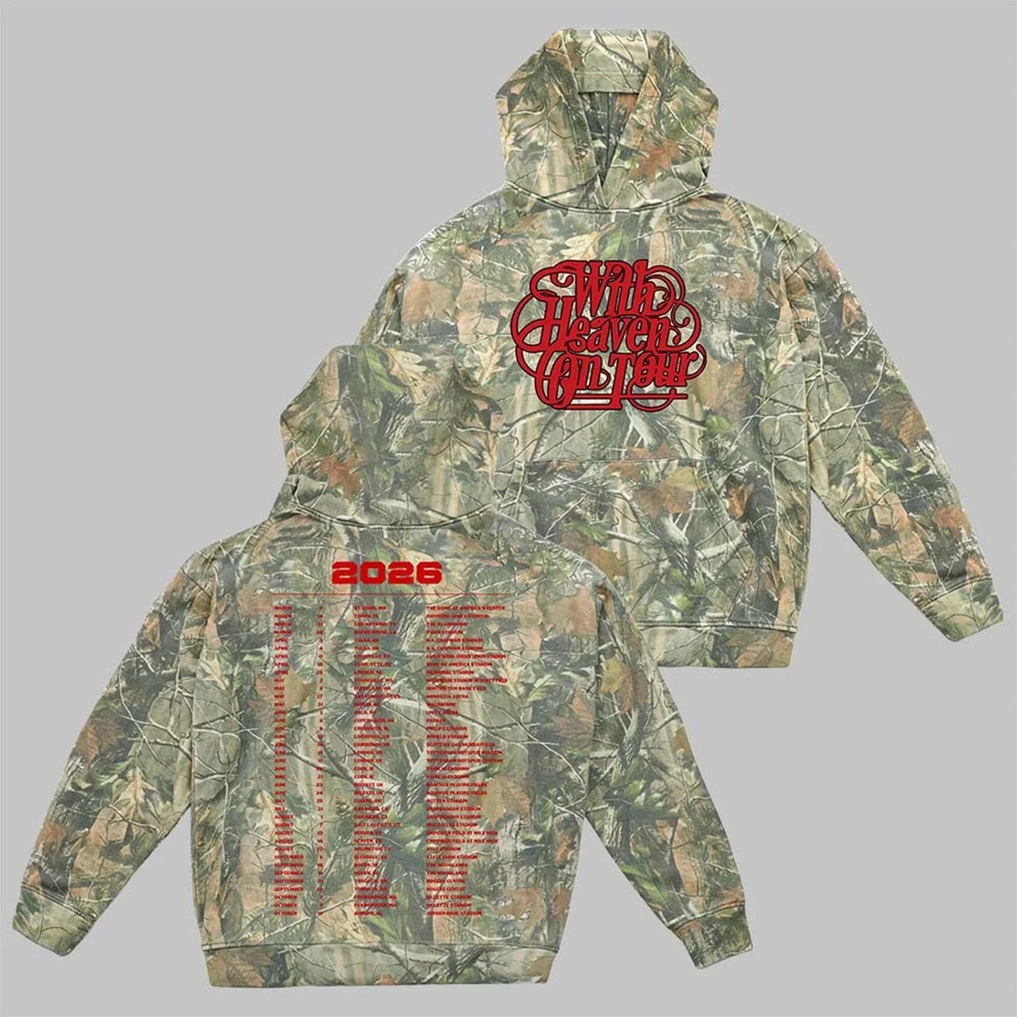 🔥HOT! Zach Bryan With Heaven On Top Tour 2026 Merch Camo - All Over Hoodie 3D