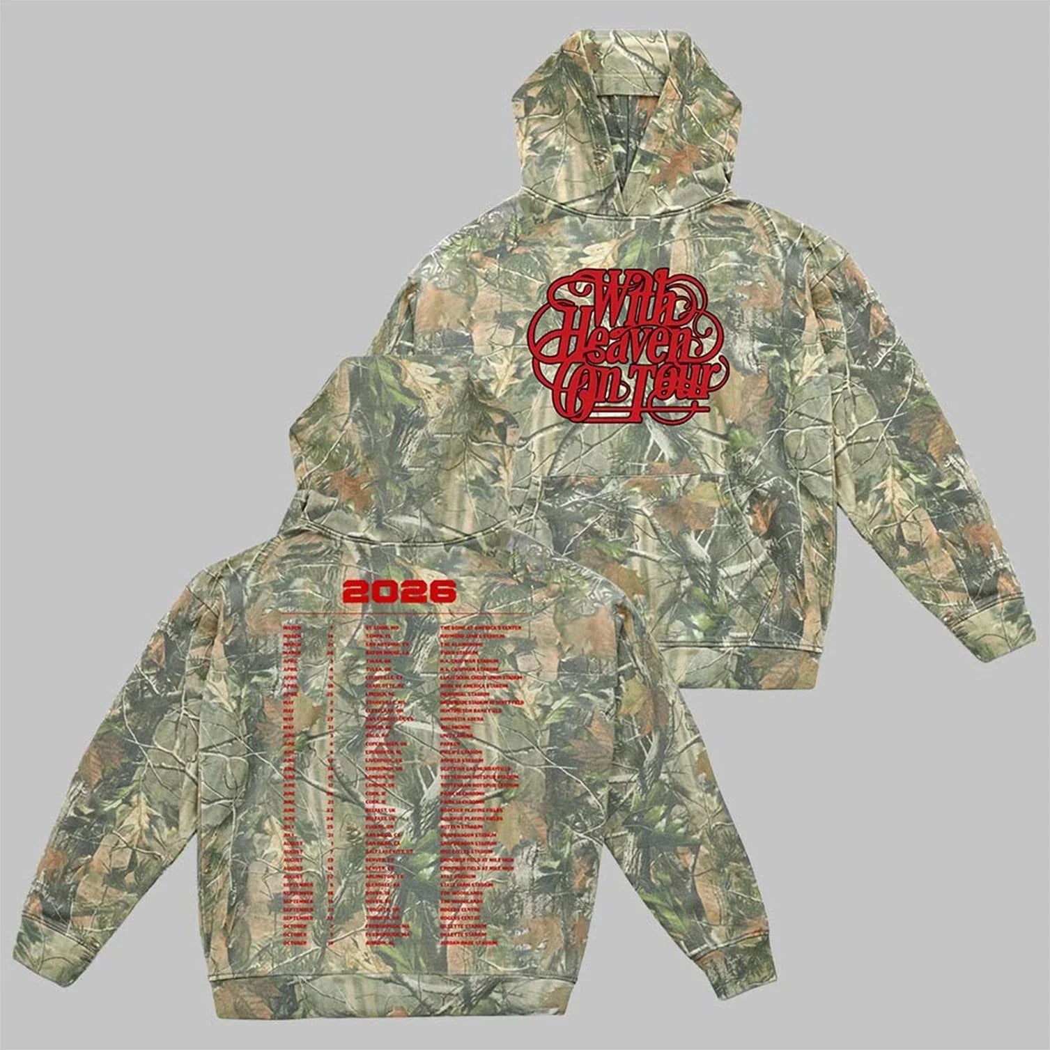🔥HOT! Zach Bryan With Heaven On Top Tour 2026 Merch Camo - All Over Hoodie 3D