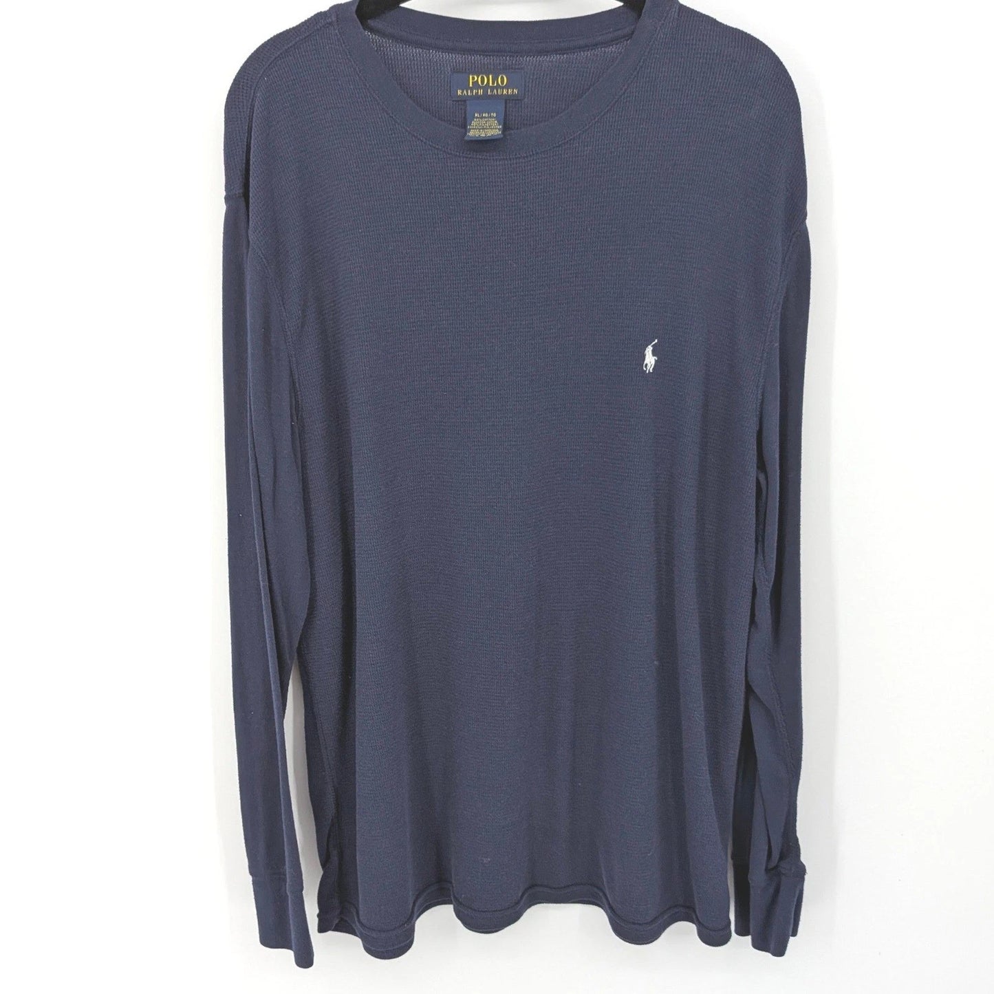 Polo Ralph Lauren Y2K Shirt Thermal Waffle Mens XL Blue Long Sleeve Crew Neck