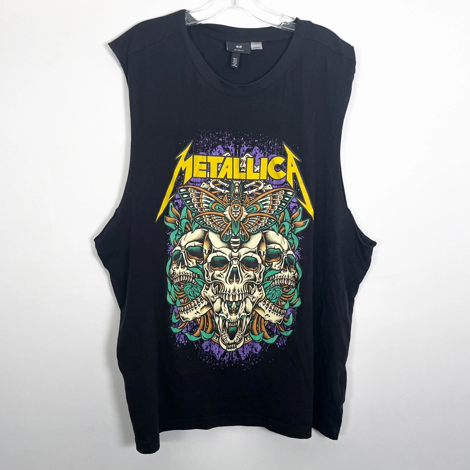 Metallica Worldwired Tour Black Sleeveless Size XL Printed Vest Top H&M