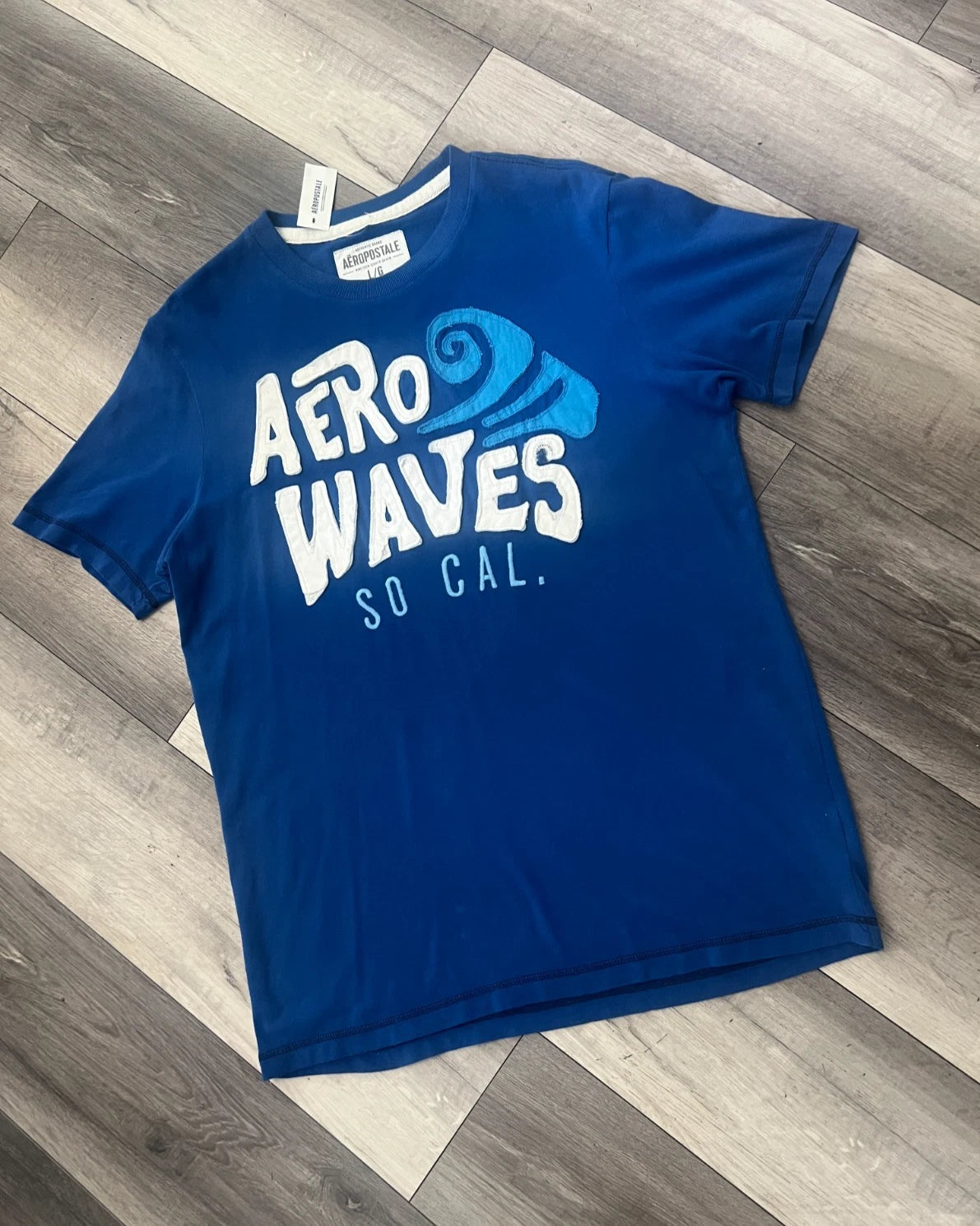 NWT Aeropostale T-shirt Royal Blue with Large Embroidered Logo Men's Size Large