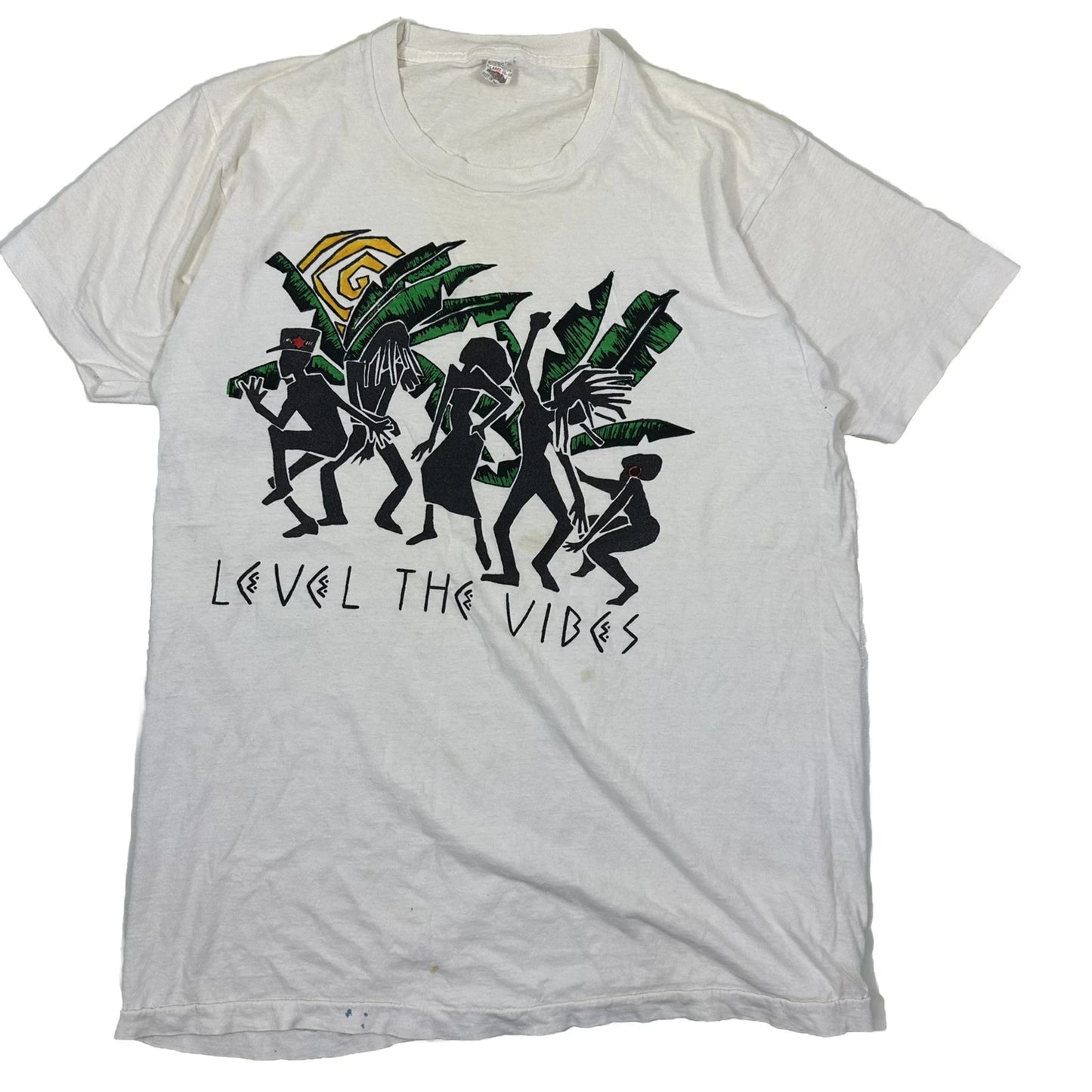 VTG Level The Vibes Single Stitch T-Shirt Fits Small Fruit of the Loom Tag XL